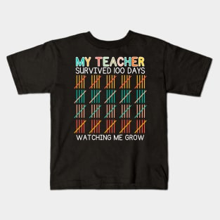 My Teacher Survived 100 Days Of Me 100 School Days for girls boys kids Kids T-Shirt